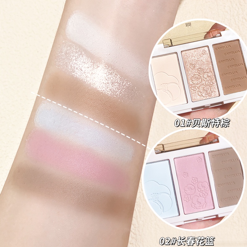 Bảng Phấn Bắt Sáng 3 Màu Lì Ánh Kim Không Thấm Nước XIXI NO.D520