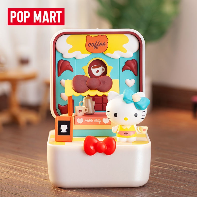 ❤sản phẩm chính thức❤Hello Kitty Thị trấn Gourmet Hộp mù POPMART Quà tặng Con búp bê Người mẫu Đồ chơi quà sinh nhật