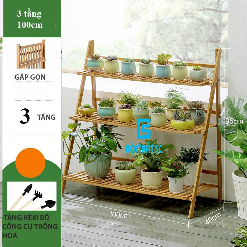 Kệ trồng hoa, kệ để chậu cảnh,cây cảnh nhiều tầng gỗ tre, kệ giày, đa dạng mẫu mã kích thước phù hợp với mọi không gian