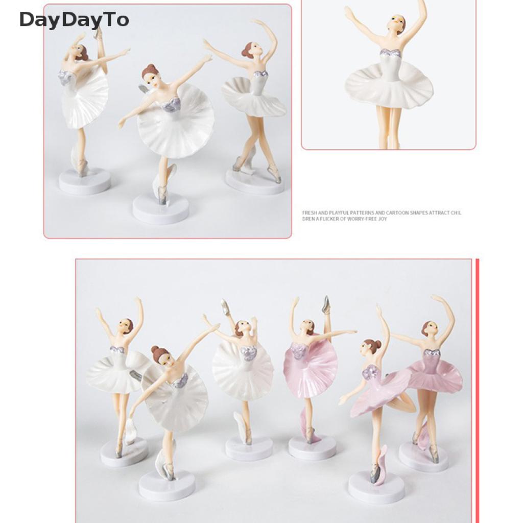 Bộ 3 Phụ Kiện Trang Trí Bánh Kem Hình Bé Gái Múa Ba Lê Dễ Thương