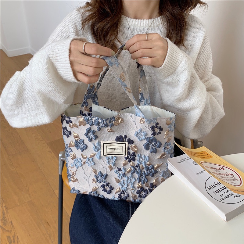 Túi đeo vai IELGY đi bộ in nổi họa tiết hoa dập nổi ba chiều dễ thương thời trang cho nữ