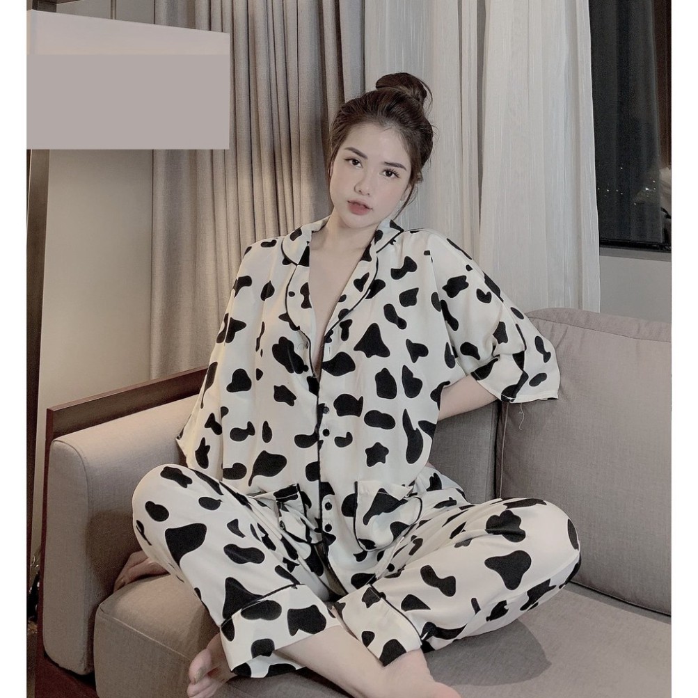 Bộ Pijama Nữ BÒ SỮA Cộc Dài - Pyjama Lụa Mango Cánh Dơi  *MA-CD-BS  #Đồ Ngủ | Đồ Bộ Nữ | Váy Ngủ | Pizama . | BigBuy360 - bigbuy360.vn