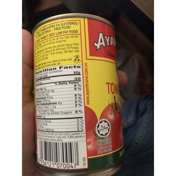 Puree cà chua hiệu AYAM – hộp 230g