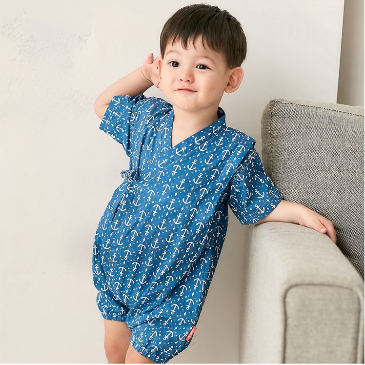Áo Liền Quần Kiểu kimono Nhật Bản Dễ Thương Cho Bé Từ 0-24 Tháng Tuổi