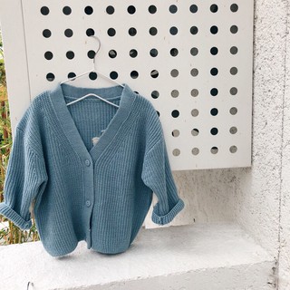 Áo len khoác bên ngoài cho bé trai, sau lưng áo có hình ngộ nghĩnh ☘️2 màu: xanh/trắng ☘️ size: 80-120cm