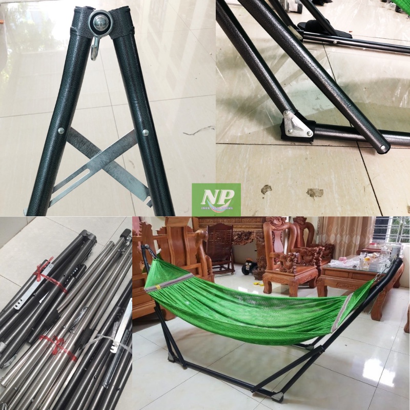 võng xếp sơn tĩnh điện cỡ người lớn chính hãng cao cấp kèm lưới võng NP06