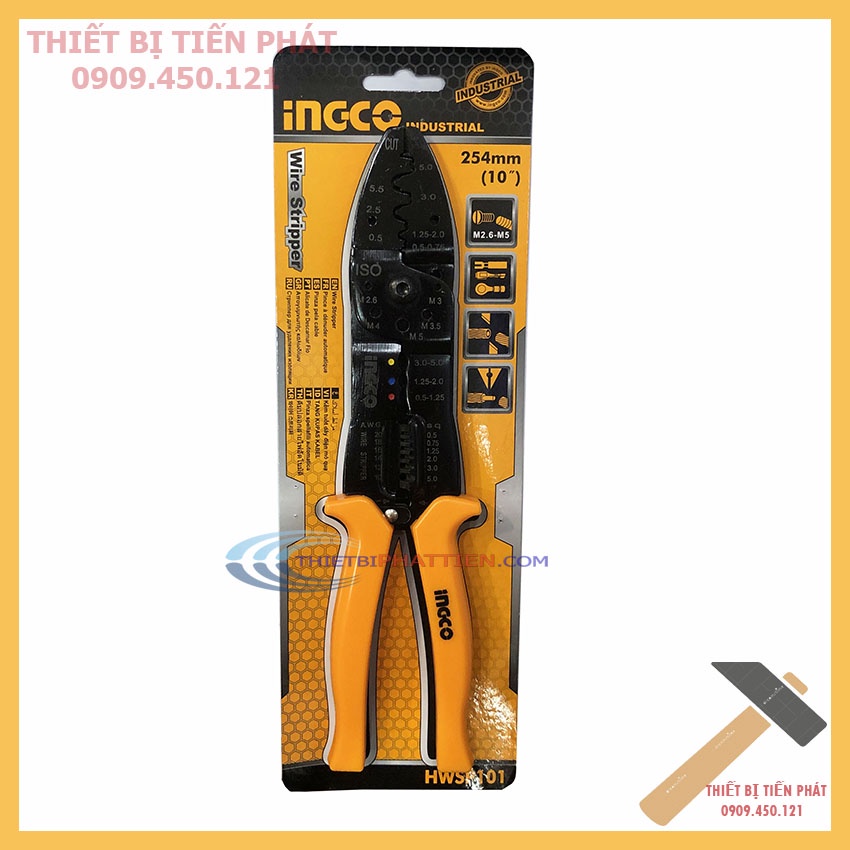 KÌM TUỐT DÂY, CẮT DÂY VÀ BẤM COS ĐA NĂNG INGCO 10'' 254MM HWSP101 CAO CẤP