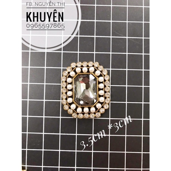 Phụ kiện mặt đá hình chữ nhật