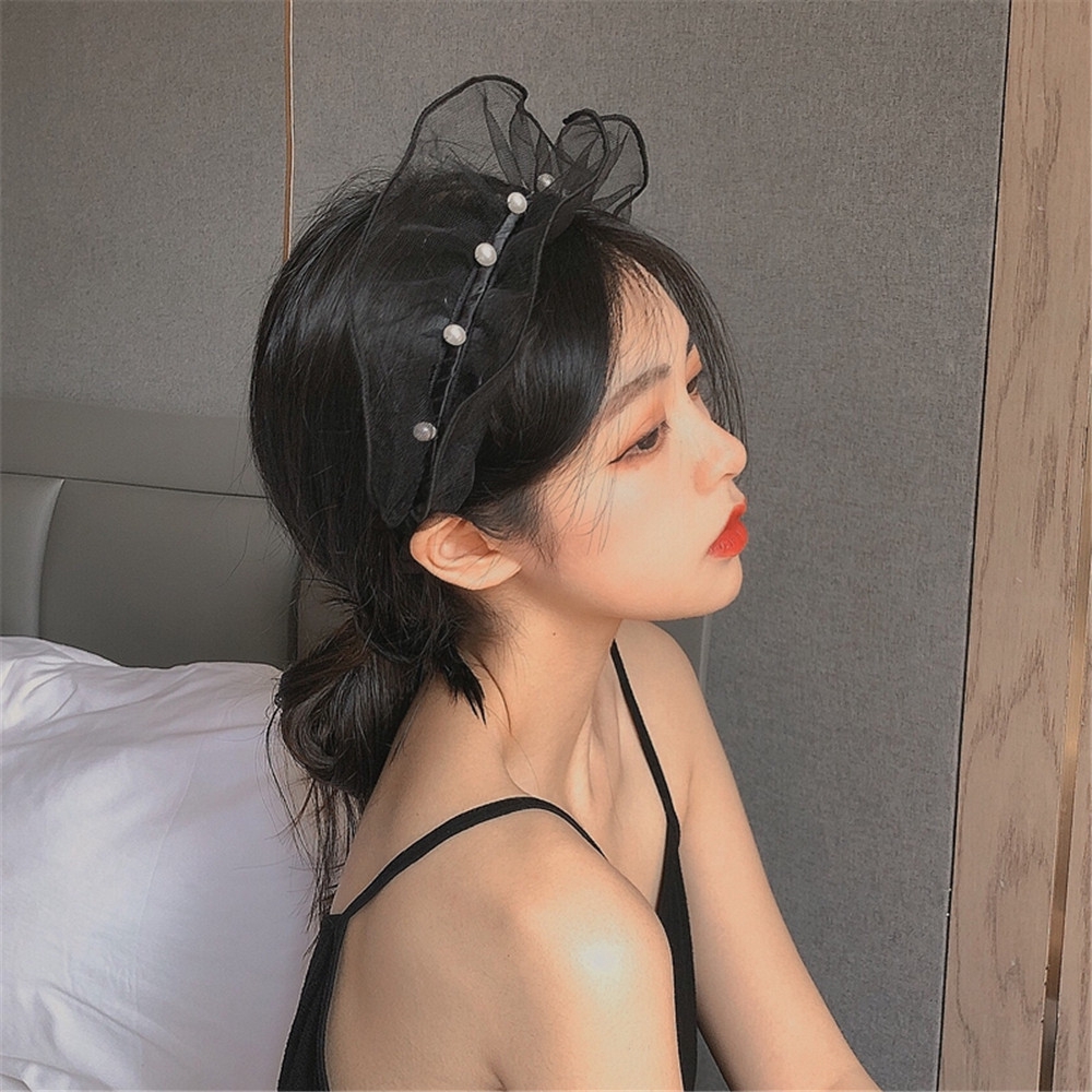 Dây Buộc Tóc Phối Ren Và Ngọc Trai Thời Trang Cho Nữ