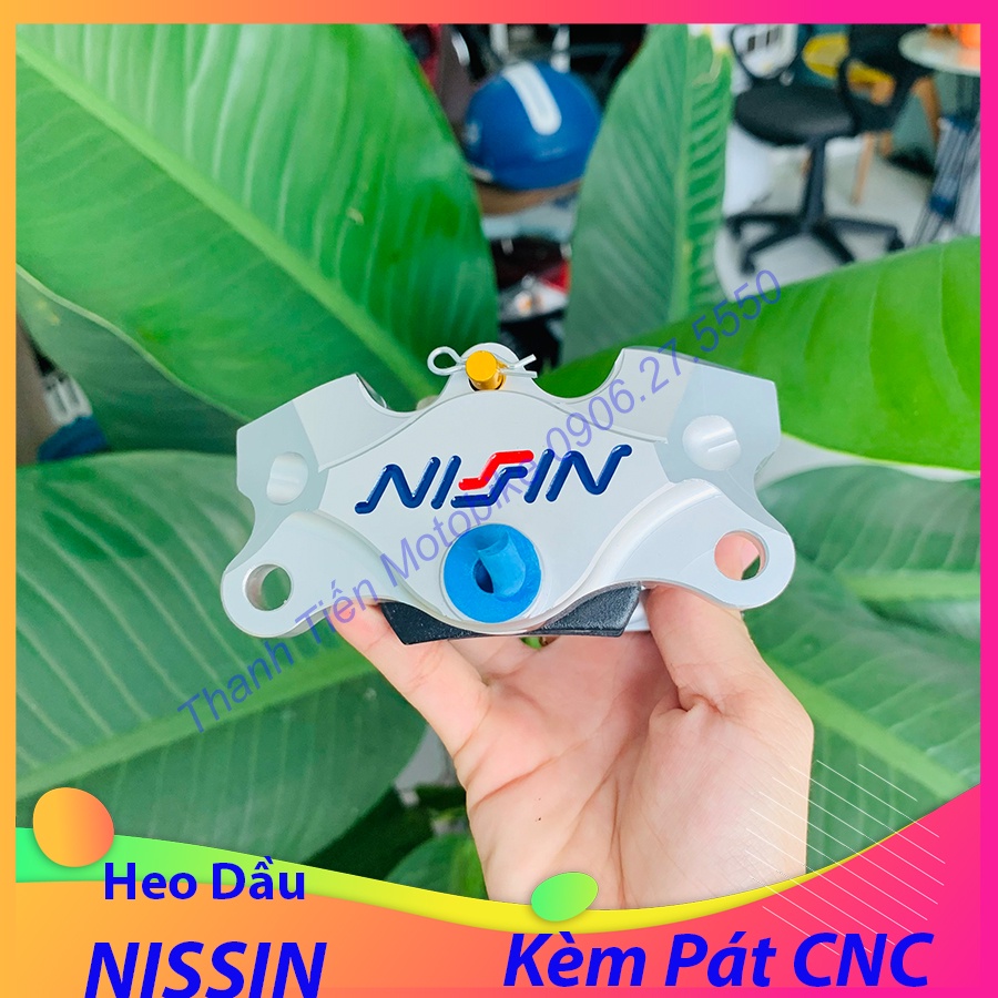 Heo TRƯỚC NISSIN 2PIS đối xứng GẮN ĐĨA ZIN KÈM PÁT các dòng xe AB2010, AB2013-20, Click, Mio, Luvias, Xìpo, Nouvo, Sonic