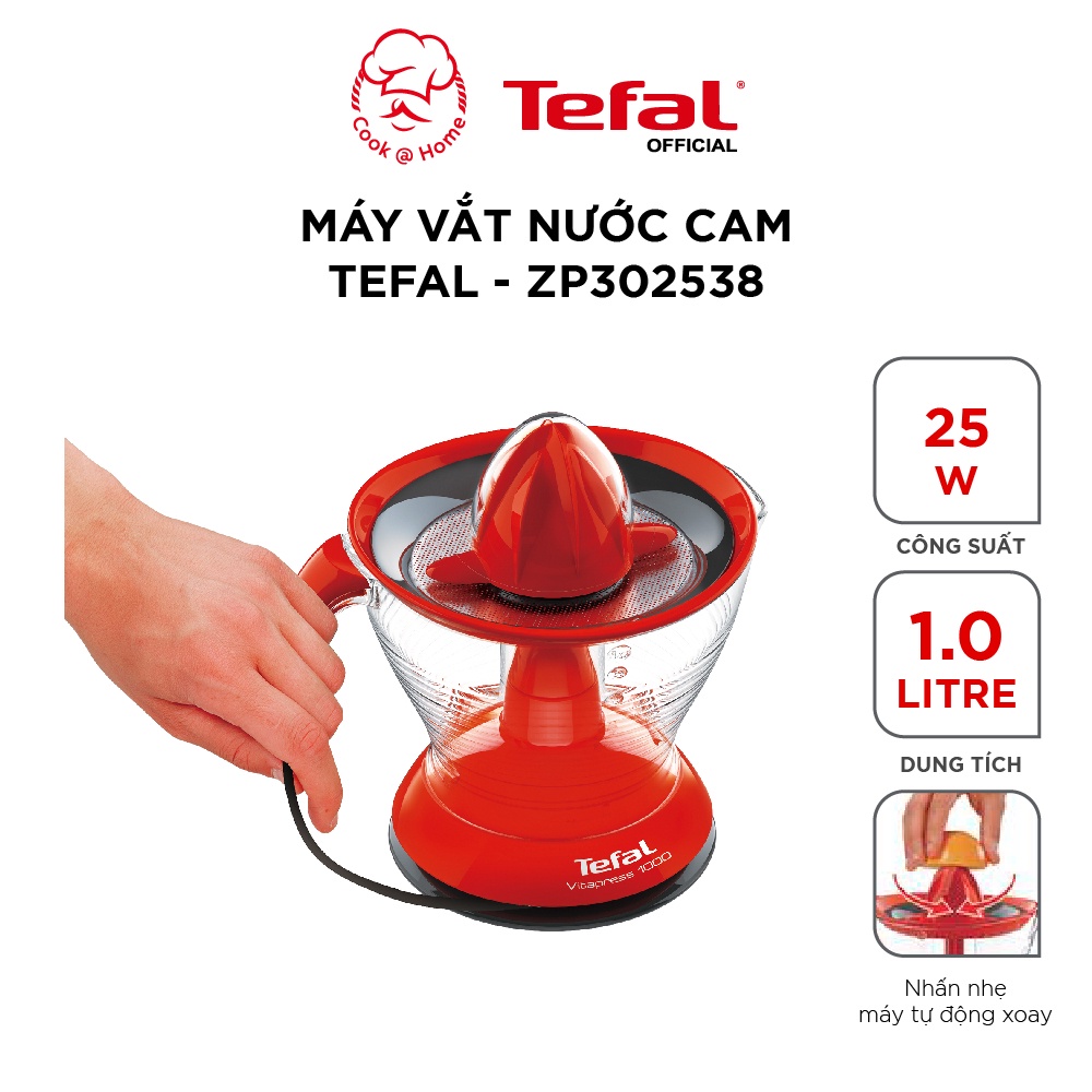 [Mã ELHA22 giảm 5% đơn 300K] Máy vắt nước cam Tefal ZP302538 - 1L, 25W - hàng chính hãng