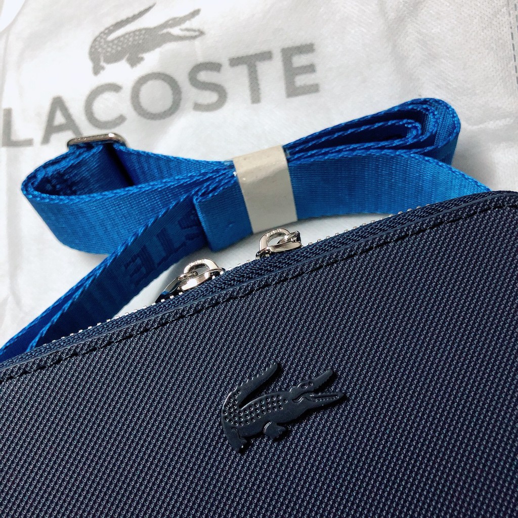 Túi Lacoste hộp sọc chéo xanh - XK836