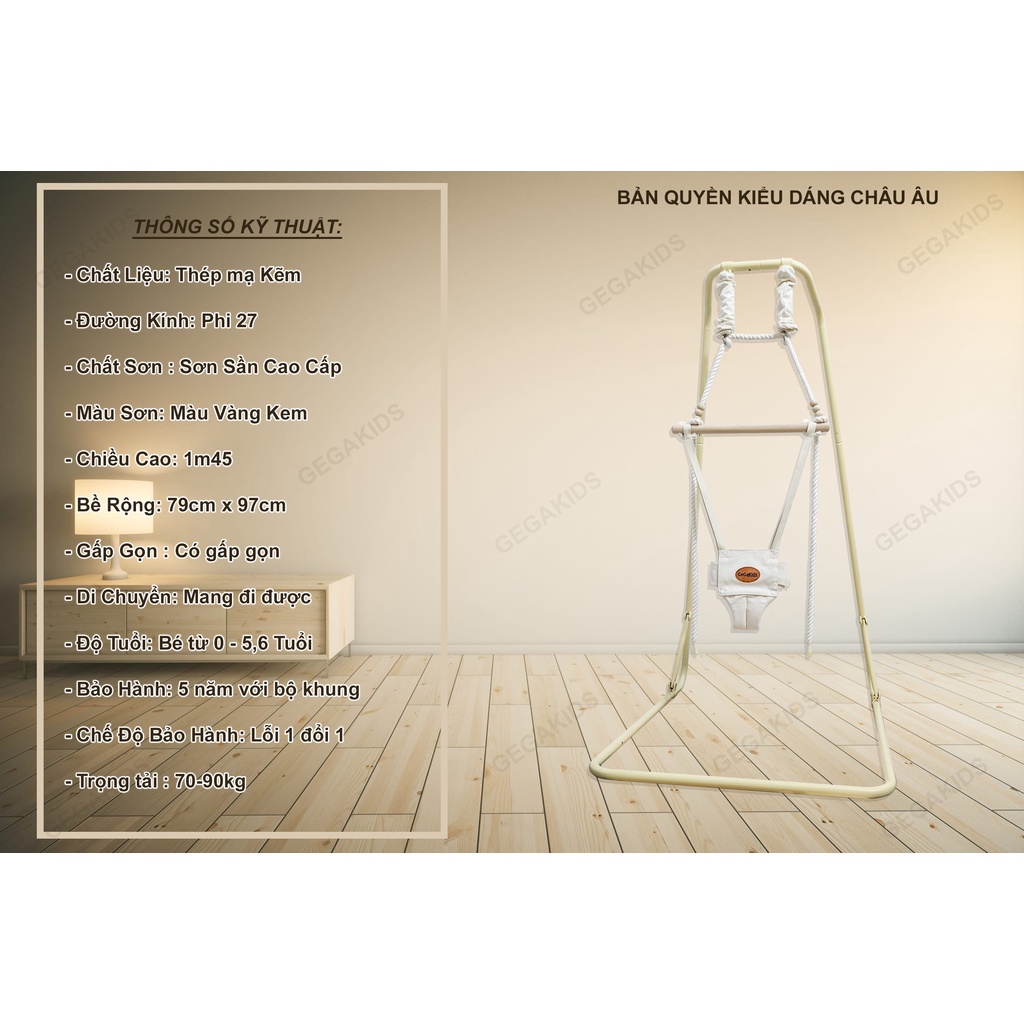 Hàng chính hãng Gegakids- Combo 2 trong 1 Xích đu và Nhún nhảy cho Bé