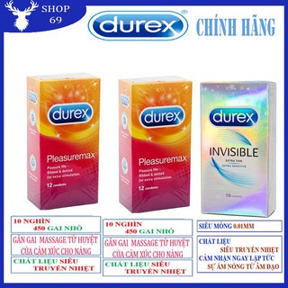 COMBO BAO CAO SU DUREX (MỎNG VÔ HÌNH 1HỘP)+(GÂN GAI 2 HỘP)