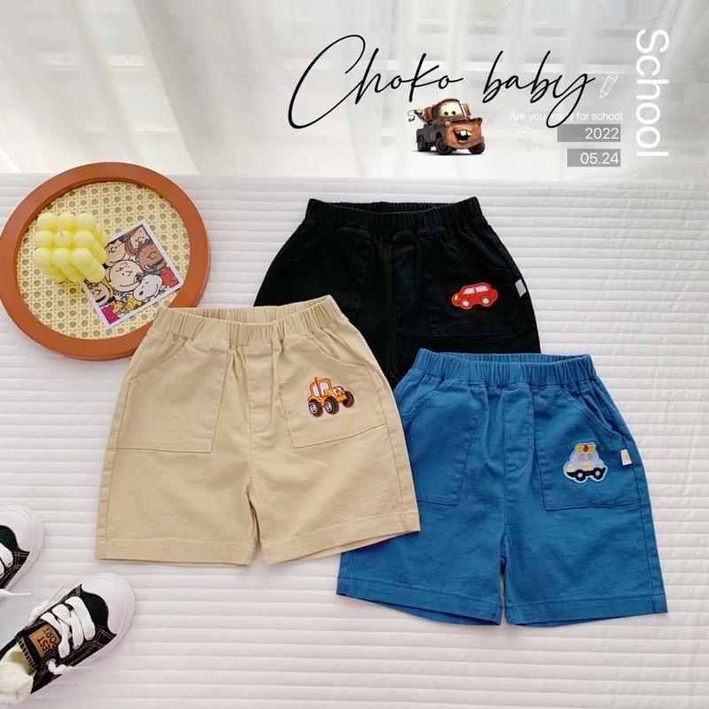 QUẦN SOOC THÊU Ô TÔ CHO BÉ