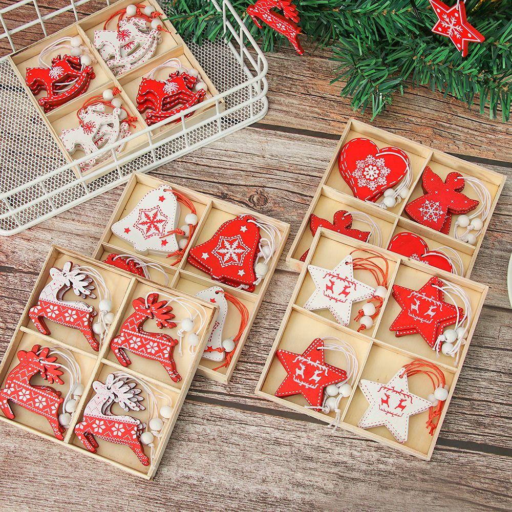Set 12 Phụ Kiện Gỗ Treo Trang Trí Giáng Sinh