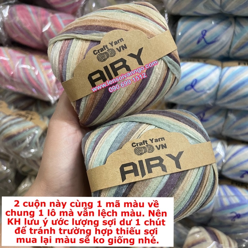 Sợi AIRY màu loang móc túi/mũ hè (cuộn 45gr)