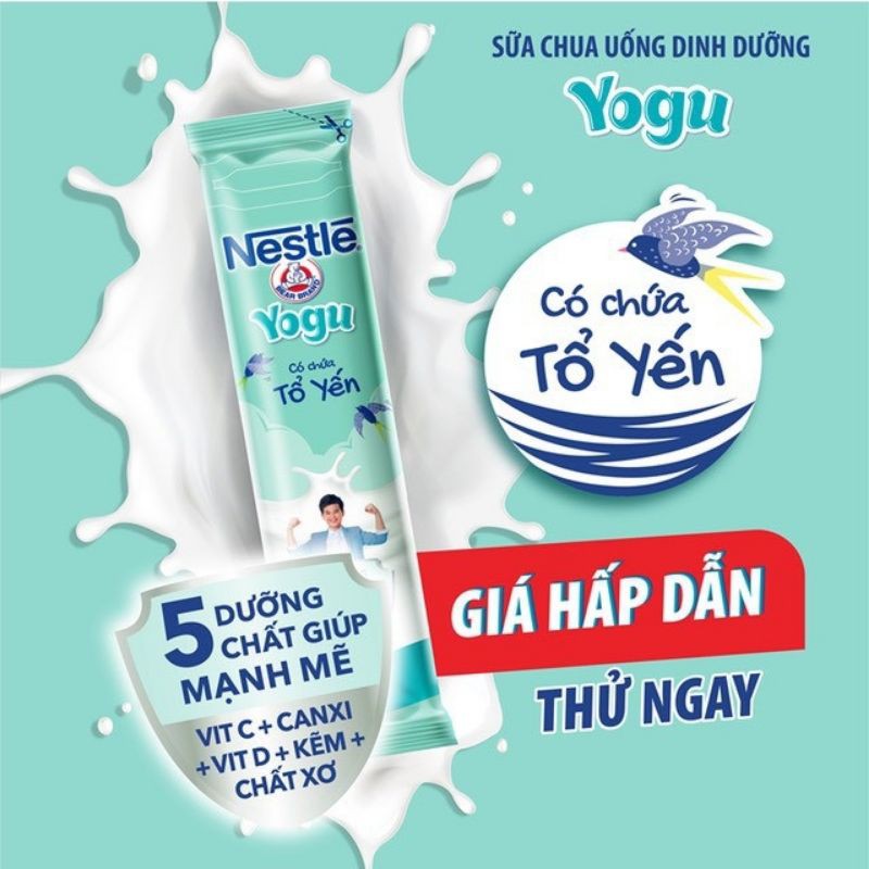 SỮA CHUA UỐNG DINH DƯỠNG YOGU CÓ CHỨA TỔ YẾN THÙNG 30 TÚI x 85ml