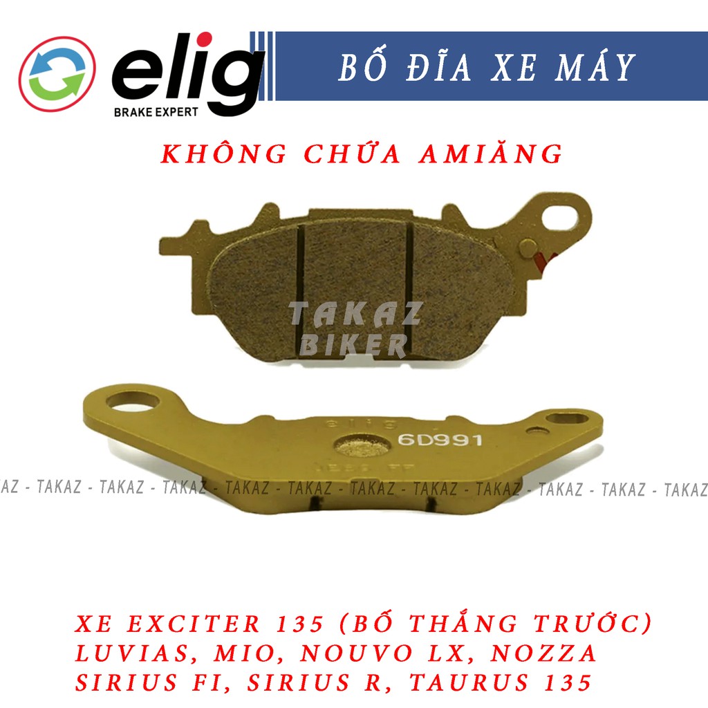 Bố thắng , má phanh dĩa Elig Bố thắng , má phanh dĩa Elig Sirius R, Exciter 135 , Fz150