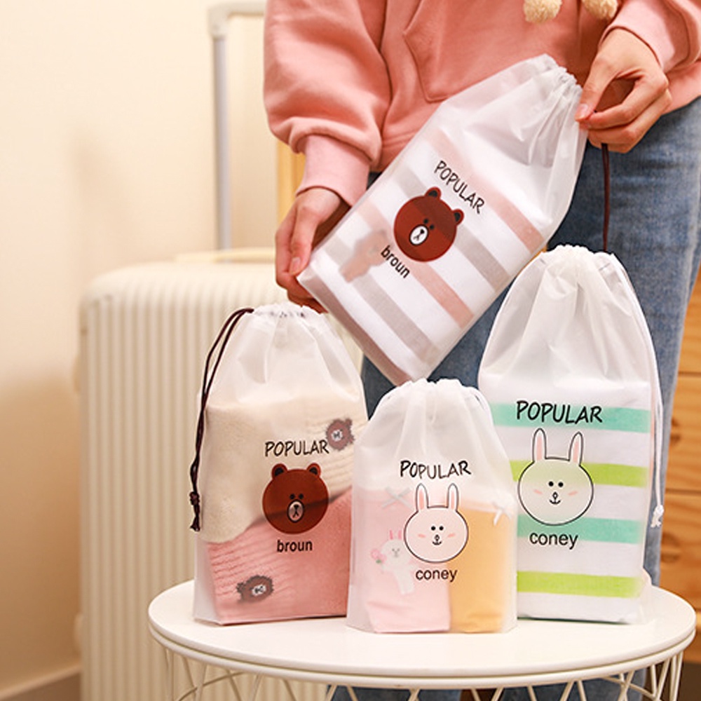 Epoch Túi Dây Rút Trong Suốt Đựng Đồ Trang Điểm In Hình Kỳ Lân Hoạt Hình Dễ Thương