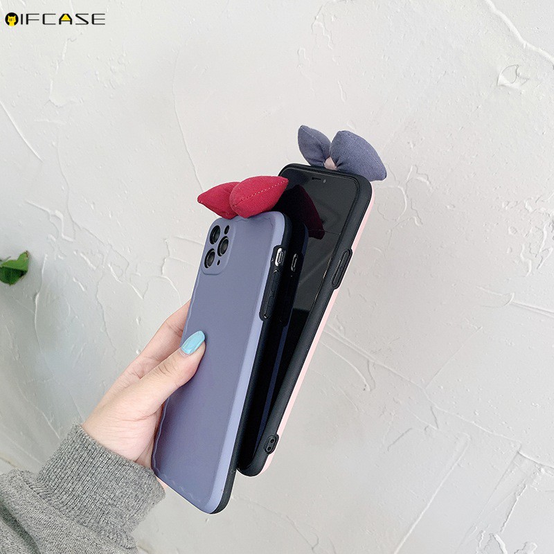 Ốp Điện Thoại Phối Nơ Thời Trang Dễ Thương Cho Iphone 13 12 Mini 12 11 Pro Max Xs Max Xr X 7 8 Plus