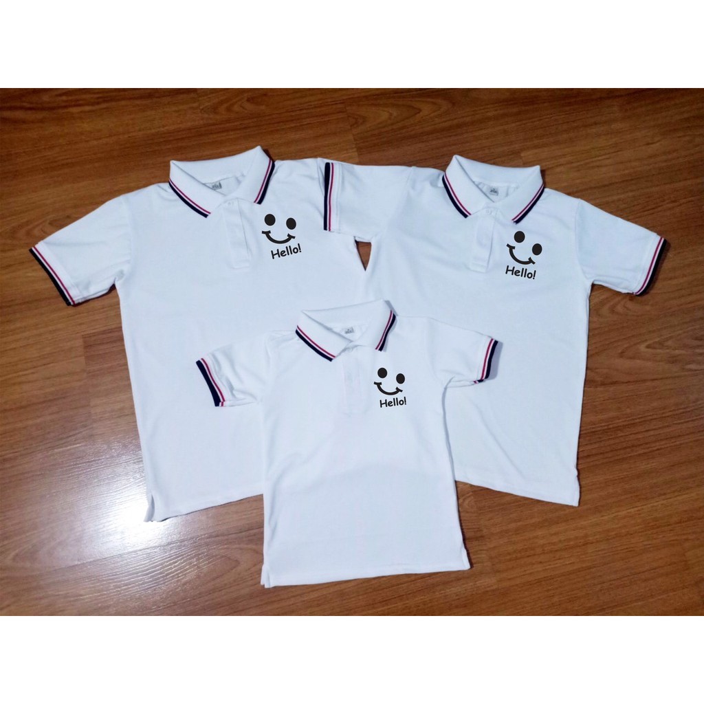 Áo thun có cổ, áo phong gia đình có cổ - HELLO {đủ size}