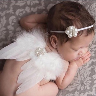 Cánh thiên thần kèm băng đô phụ kiện chụp newborn