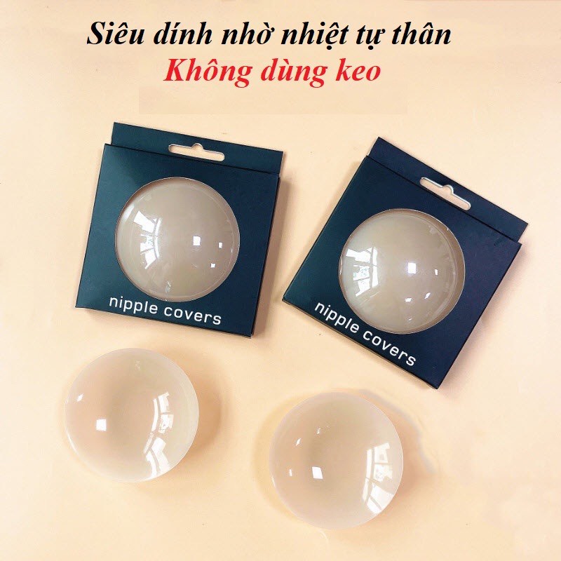 Miếng dán ngực silicon nhiệt tự thân không keo, dán ti siêu dính bảo vệ nhũ hoa ANA 999