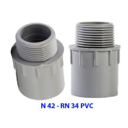 N 42 RN 34 PVC - NỐI PHI 42 REN NGOÀI 34 PVC (BỊCH 5 CÁI)