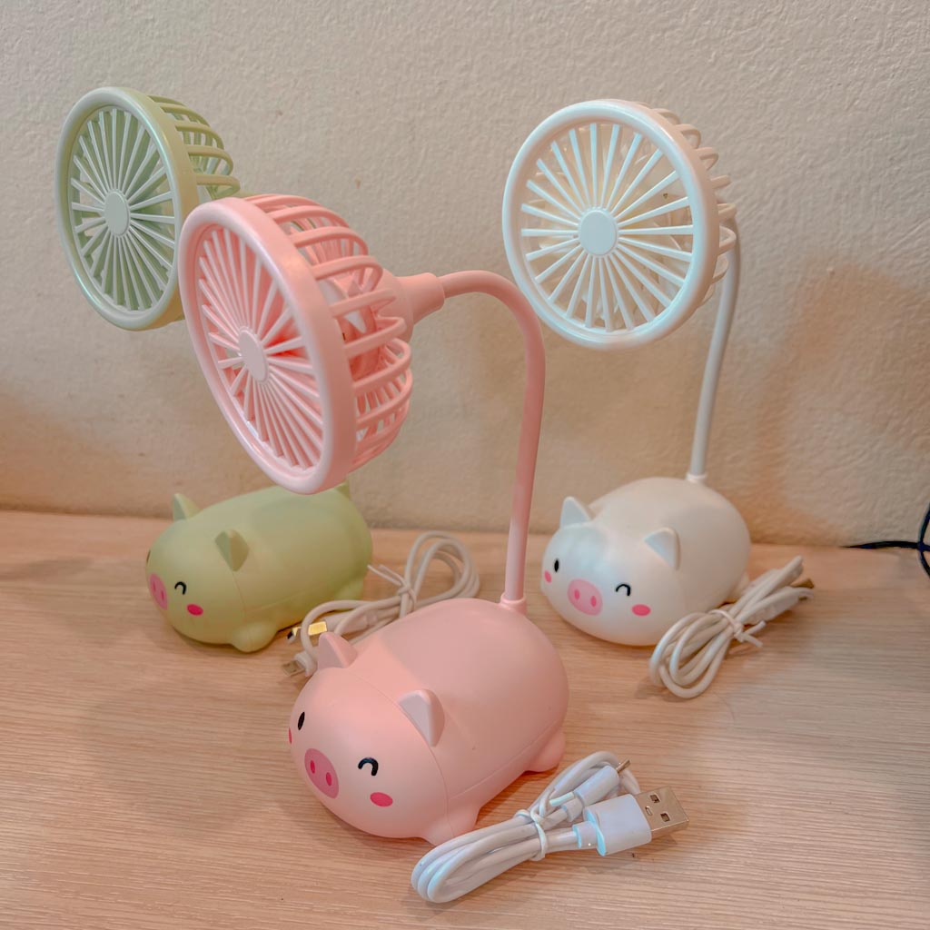 Quạt mini để bàn tích điện sạc USB hình dễ thương cute mẫu mới