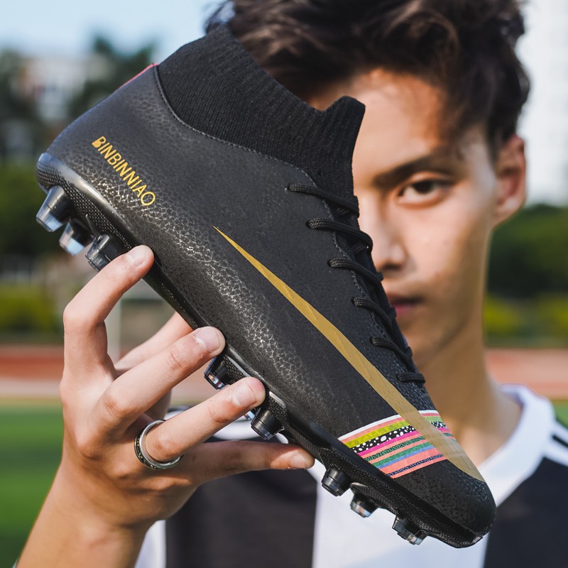 Giày đá bóng đinh cao thích hợp đá sân cỏ tự nhiên cỡ giày 35-45 FG Futsal