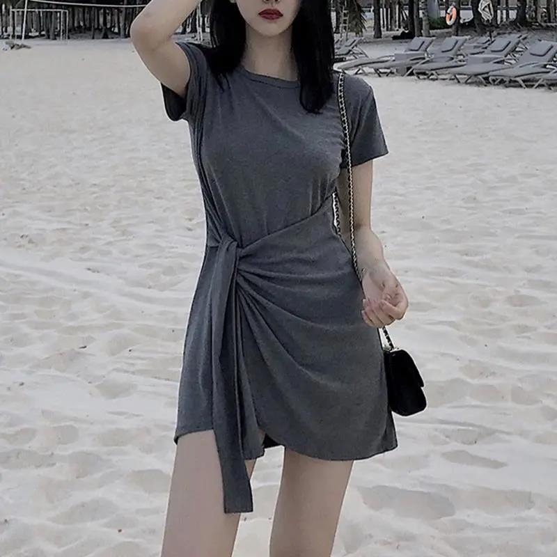 Đầm Cotton Ngắn Tay Dáng Ôm Thời Trang Mùa Hè Hàng Mới Dành Cho Nữ