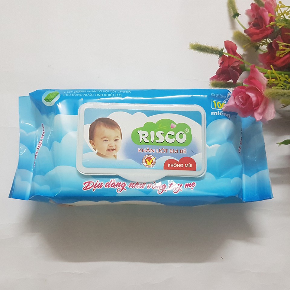 Khăn Ướt Không Mùi Baby Risco 100 Tờ .