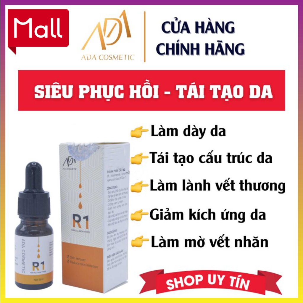 Serum R1 – 8ml ADA GROUP siêu phục hồi da, làm dày da, tái tạo và lành vết thương, giữ ẩm