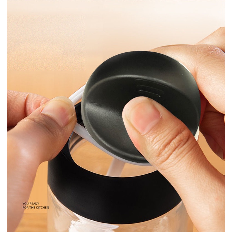 Hũ Đựng Gia Vị, Lọ Đựng Gia Vị Bằng Thủy Tinh Kèm Muỗng Thìa Đẹp Chống Ẩm Dung Tích 250ml