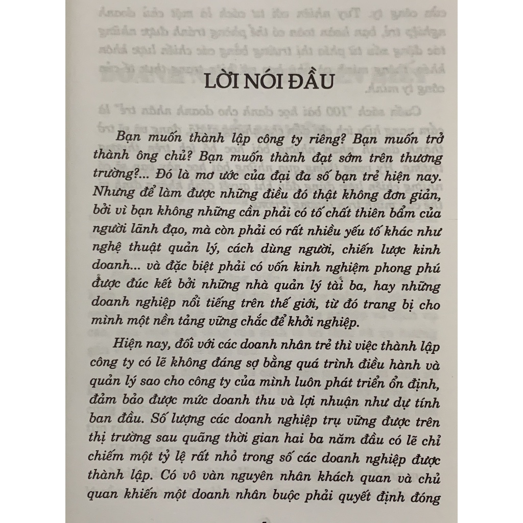 Sách - 100 Bài Học Cho Doanh Nhân Trẻ