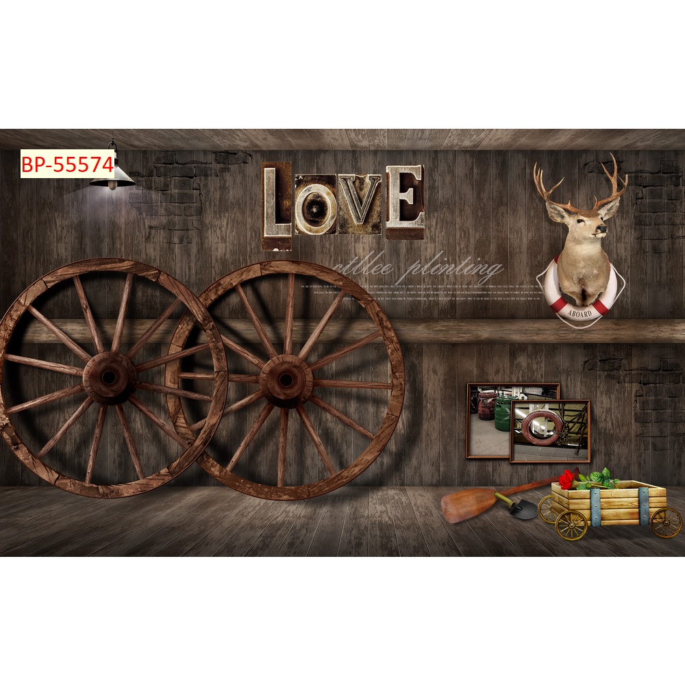 Tranh dán tường Quán Cafe, Trà Sữa, Trang Trí Cửa Hàng 3D tặng keo và dụng cụ dán