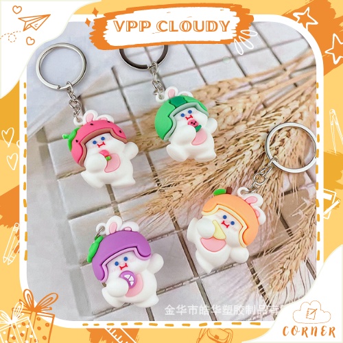 Móc Khóa THỎ ĐỘI NÓN TRÁI CÂY Dễ Thương 💖 𝑭𝑹𝑬𝑬𝑺𝑯𝑰𝑷 💖 [Đơn 200k + Quà]