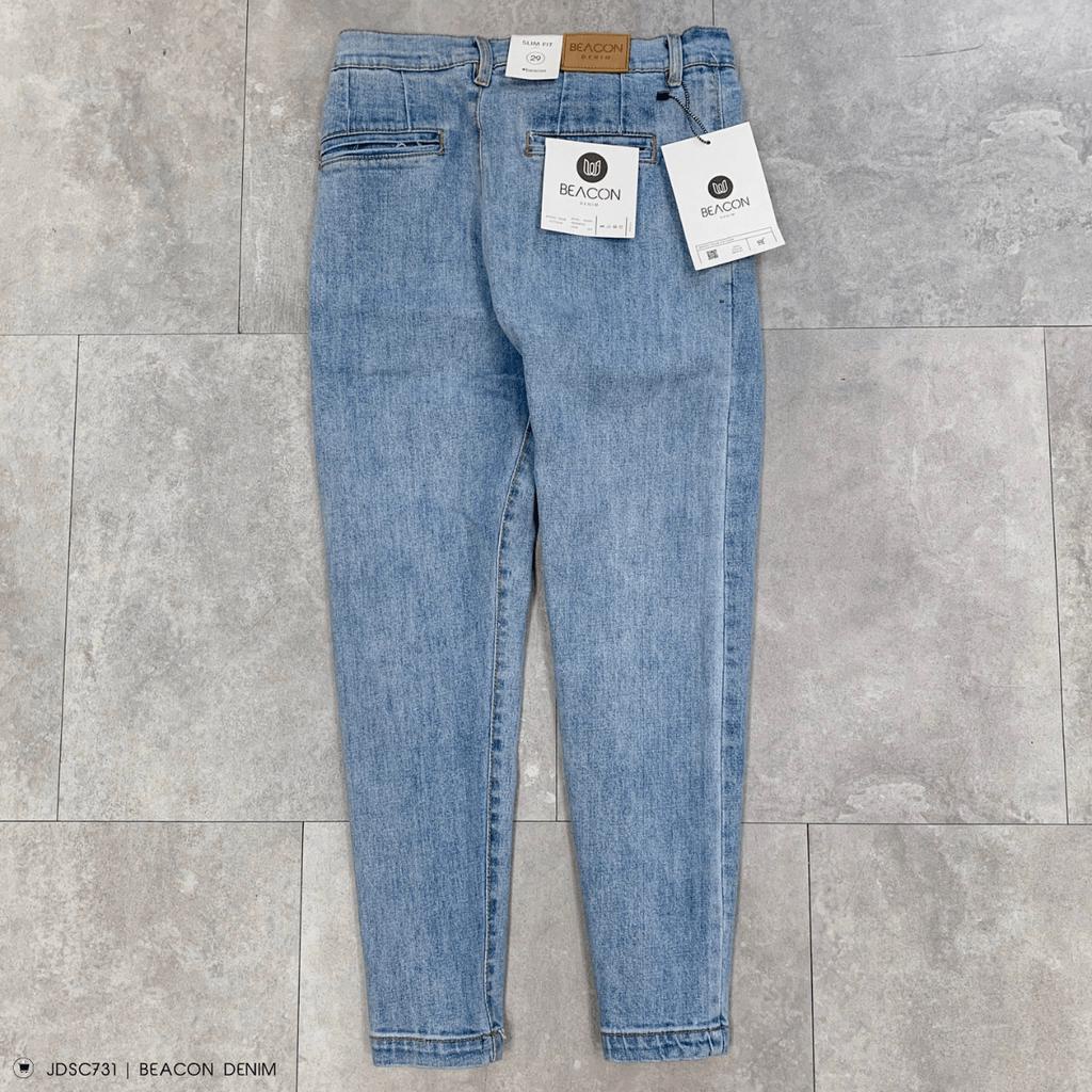 Quần Jean Dài Siêu Cấp Lưng Cao Xanh Nhạt BEACON DENIM Mã JDSC731