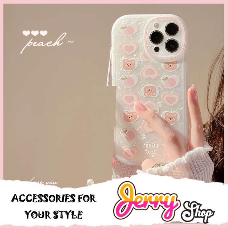 Ốp lưng iphone Gấu và Đào 6/6plus/6s/6splus/7/7plus/8/8plus/x/xr/xs/11/12/13/pro/max/plus/promax-jerry shop