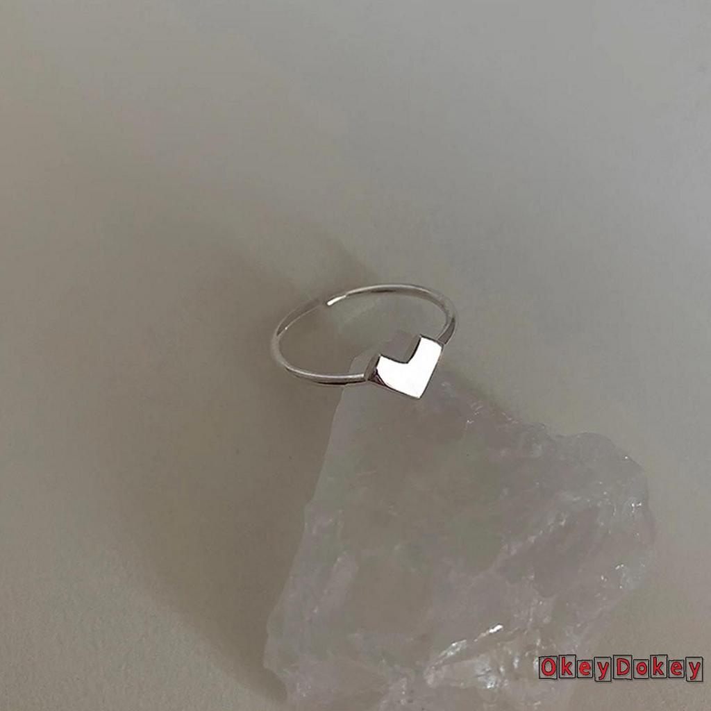 Nhẫn hở hình trái tim có thể điều chỉnh kích thước cho nữ