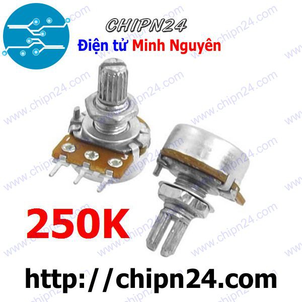 [3 CHIẾC] Biến trở Volume Đơn 250K WH148 (B254 254 L15 3 chân)