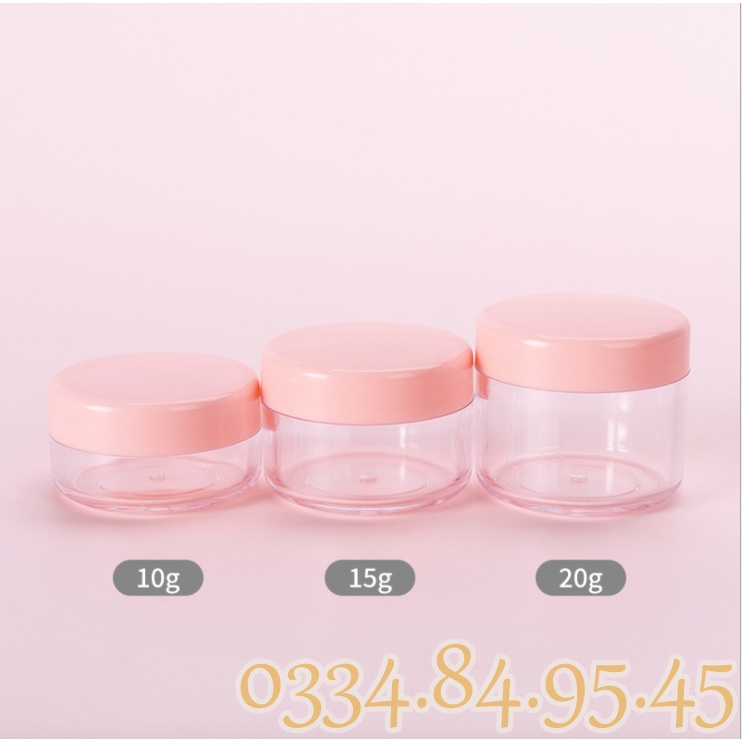 100 Hũ nhựa tròn XỊN 10g 15g 20g chiết mỹ phẩm - Hủ nhựa du lịch 10ml 15ml 20ml.