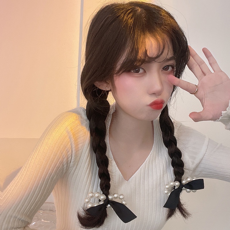 Dây buộc tóc Hàn quốc chun buộc tóc ngọc trai nhân tạo voan nơ sang trọng xinh xắn đáng yêu ngọt ngào