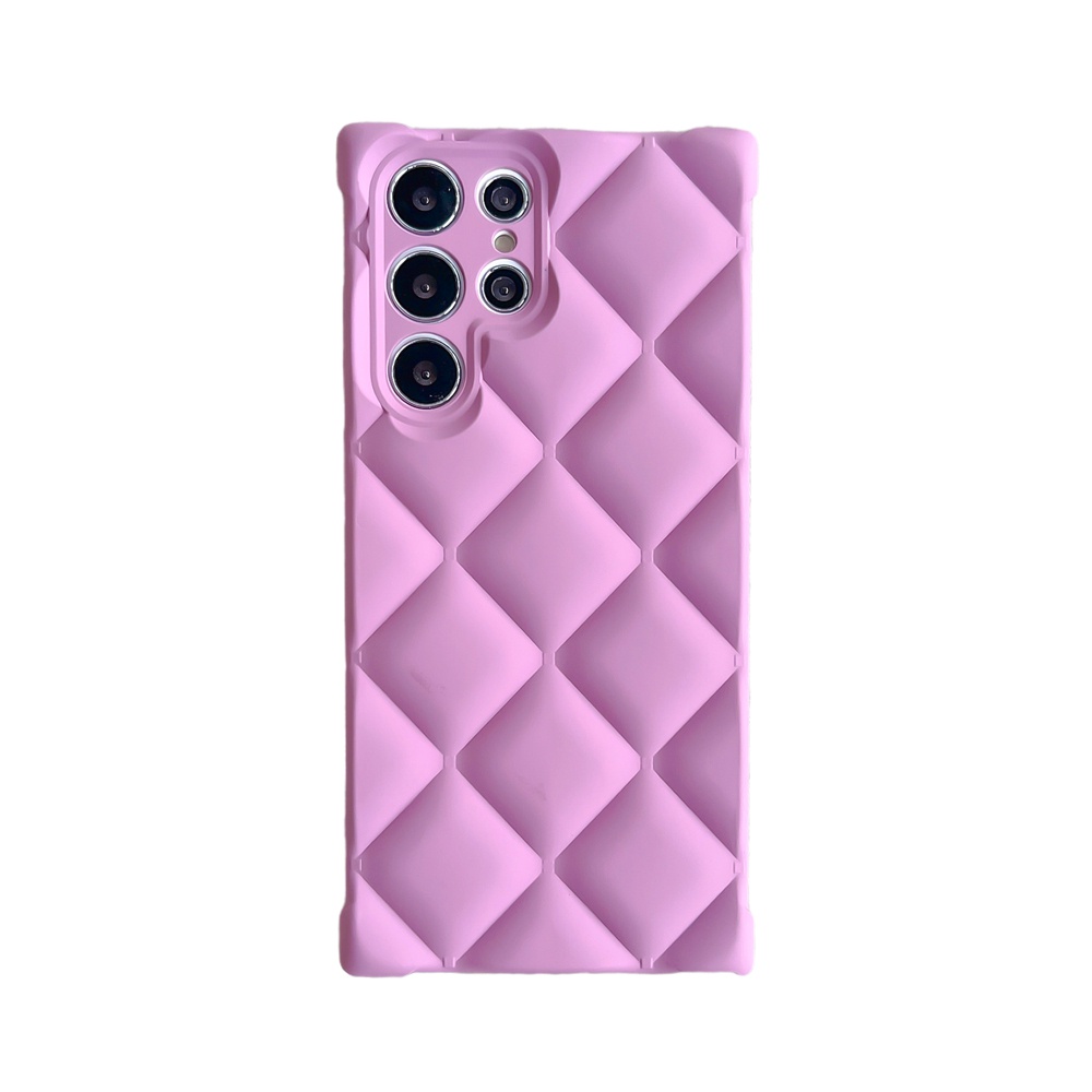 Ốp Điện Thoại Silicon Mềm Mặt Nhám Họa Tiết Kẻ Ô 3D Cho Samsung Galaxy S22 Ultra S21 Plus
