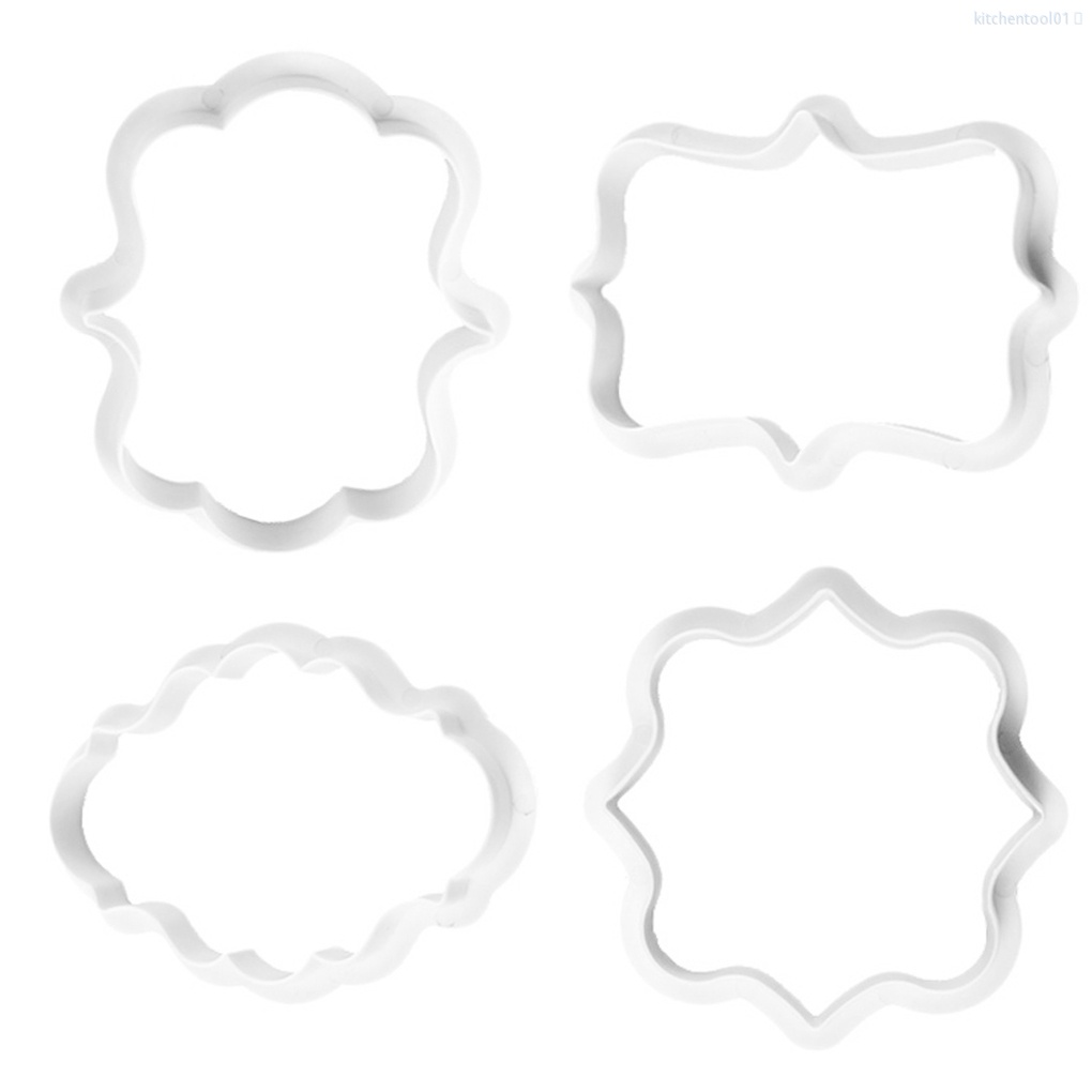 Set 4 Khuôn Nhựa Làm Bánh Hình Bông Hoa Diy Trang Trí Bánh Quy / Fondant Cho Nhà Bếp Mã01
