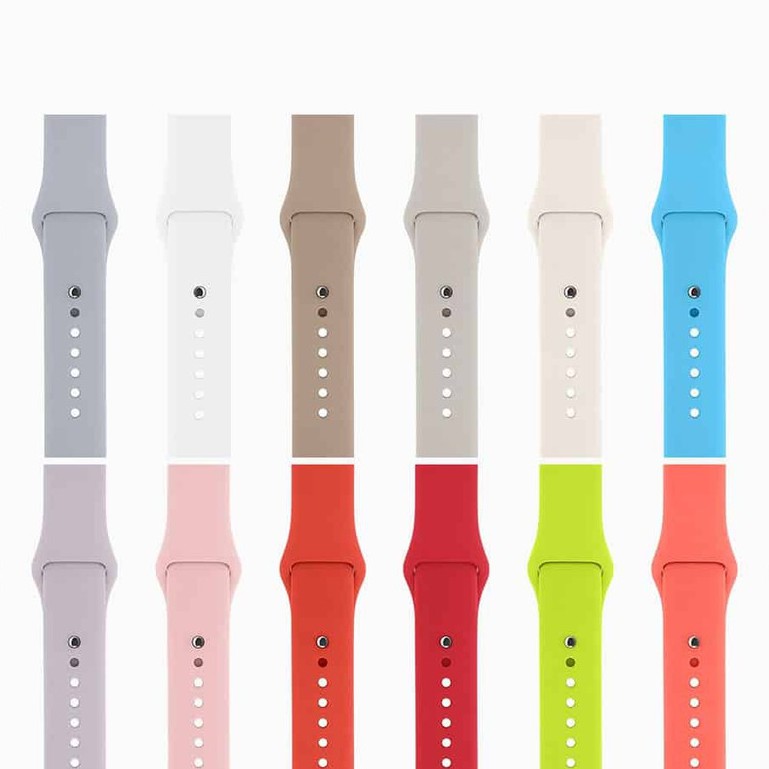 Dây đeo đồng hồ thời trang cao su màu Cầu Vồng phụ kiện cho apple watch series T500/3/4/5/6/38mm/40mm/44mm Cao Cấp