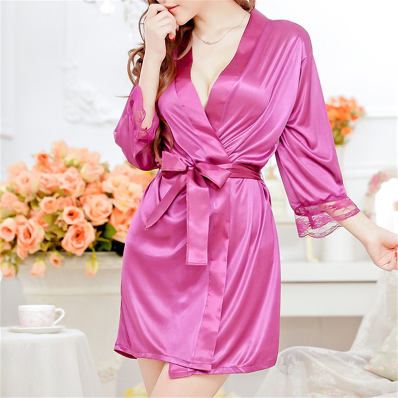[ep*vn]Hot Women Sexy Faux Satin Lace Silk Underwear Lingerie Nightdress Sleepwear Robe | BigBuy360 - bigbuy360.vn