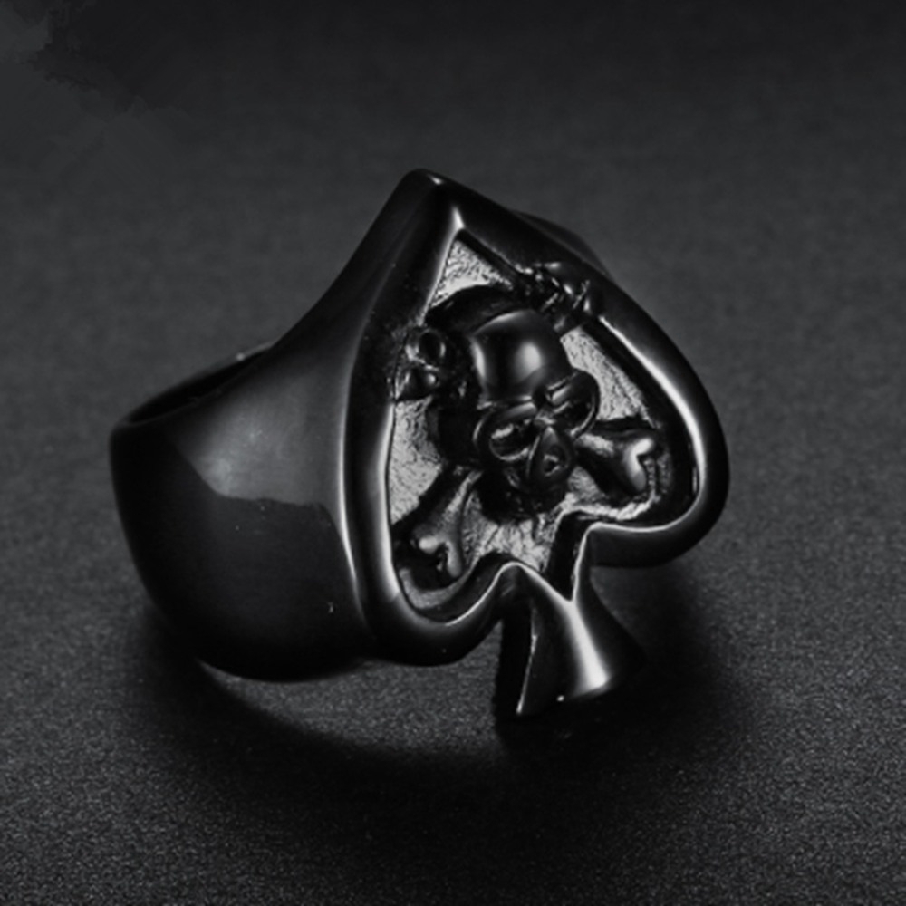 Nhẫn bằng thép không gỉ Chất liệu gothic Motif Skull Kiểu cổ điển dành cho nam giới