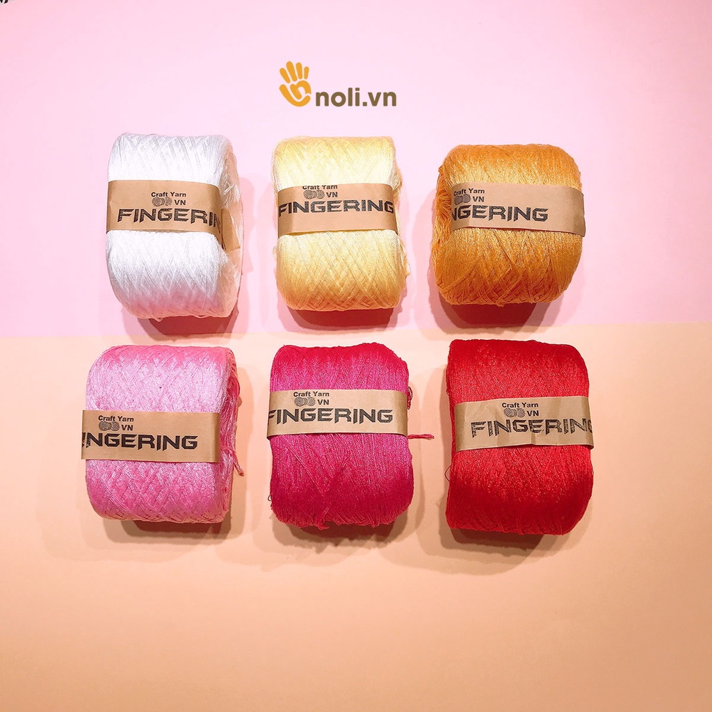 Sợi cotton bóng ringering trơn Craft yarn VN chuyên móc bikini, croptop, váy áo mùa hè 100g (Mã 86 đến 95)